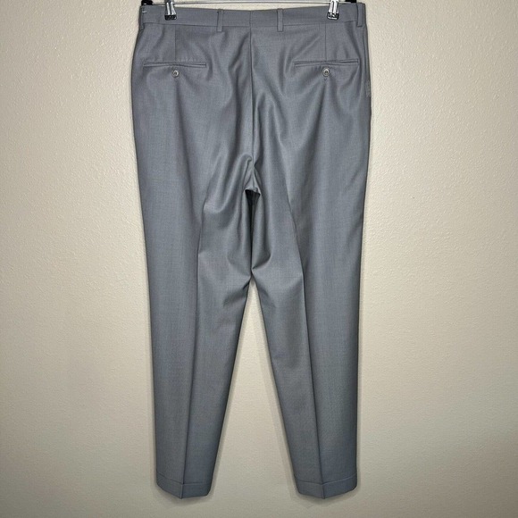 Hart Schaffner Marx Men's Gray 100% Wool Tapered Leg Dress Pants 36X31 - Picture 4 of 12